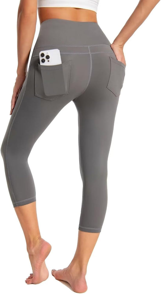 Women's Cooling Jeggings Stretch High Waist Buttery Soft Sports Leggings Lightweight Opaque Hiking Trousers Jogging Bottoms Sports Trousers Long with Pockets Yoga Trousers for Gym Fitness